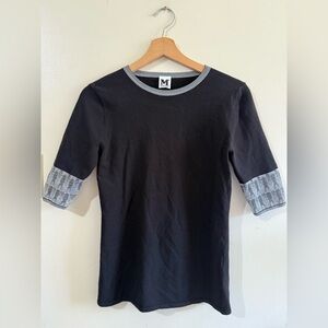 Missoni Black Knit Top with Gray Trim